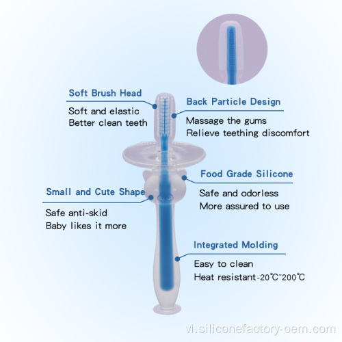 Bàn chải đánh răng Silicone Silicone Silicone cấp độ thực phẩm